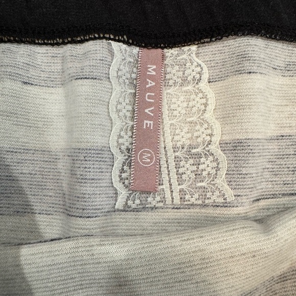 Mauve Black and Tan Striped Midi Skirt - Picture 2 of 4